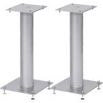 NorStone Lautsprecherständer Stylum 1 (50cm), Silber (matt) - Stabiler Metallständer bis 50kg belastbar, Paarpreis