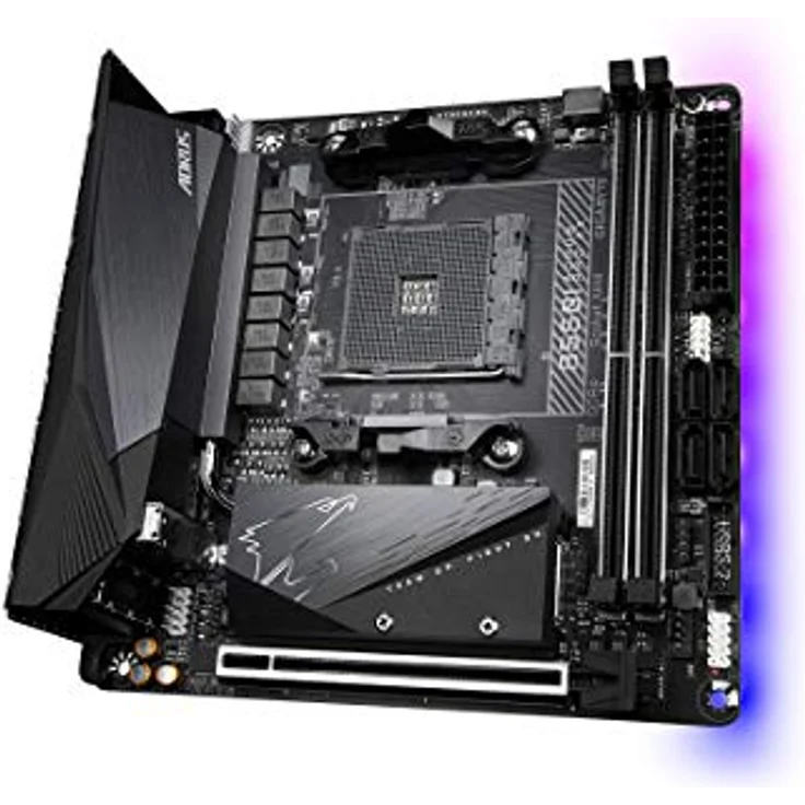 GIGABYTE B550I AORUS PRO AX (AM4 AMD/B550/Mini-Itx/Dual M.2/SATA 6Gb/s/USB 3.2 Gen 1/WiFi 6/2.5 GbE LAN/PCIe4.0/Realtek ALC1220-Vb/DisplayPort 1.4/2 xHDMI 2.0 B/RGB Fusion 2.0/DDR4/Gaming Motherboard) – Bild 3