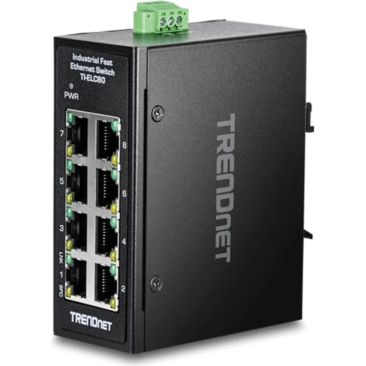 TRENDnet 8-Port Industrial Fast Ethernet DIN-Rail Mini Switch, TI-ELC80 – Bild 1