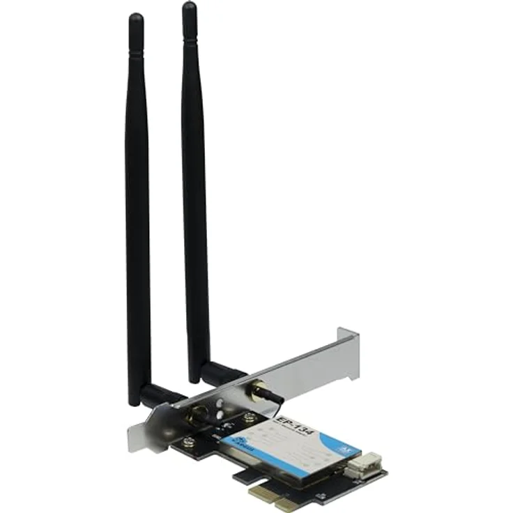 Inter-Tech Wi-Fi 6 PCIe Adapter EP-134 Antenne,Bluetooth 5.2 - Schnelle Verbindung mit bis zu 1800Mbps, PCIe-Adapter – Bild 1