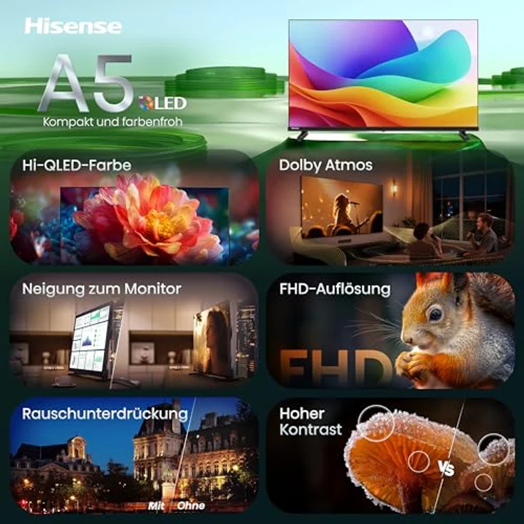 Hisense 40A5DS, 40 Zoll FHD QLED Smart TV mit Dolby Atmos, HDR10, Game Mode und Noise Reduction – Bild 3