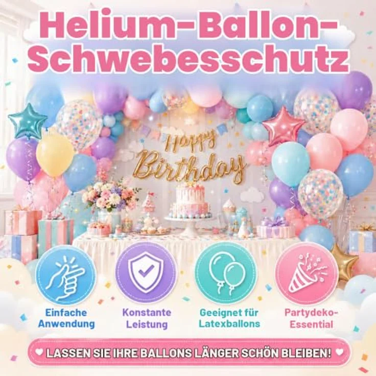 LAMXIN 100 ml High Float Helium Gel, Ballon-Schutzflüssigkeit mit Pumpkopf für verlängerte Schwebezeit bei Hochzeiten und Partys – Bild 4