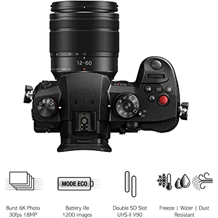 Panasonic LUMIX DC-GH5M2ME Systemkamera mit Objektiv 12-60mm/F3.5-5.6 (20MP, 4K, doppelte Stabilisierung, Kälte-/ Staub- & Spritzwasserschutz) – Bild 4