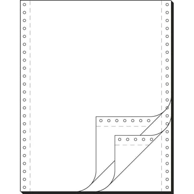 sigel DIN-Computerpapier endlos, 240 mm x 12" (30,48 cm) A4, 3-fach, 52-53-52 g-qm, SD, selbstdurchschreibend, blanko, Längsperforation, neutrale Verpackung Inhalt: 600 Blatt (91300) (HDUBSI91300) – Bild 2