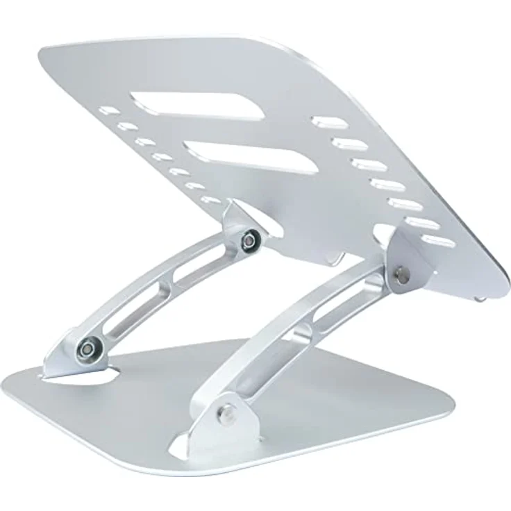 SCHWAIGER LPS1720 513 Laptopständer Computerhalter Notebookständer Aluminium belüftet ergonomisch höhenverstellbar klappbar Z-förmig Silber – Bild 3