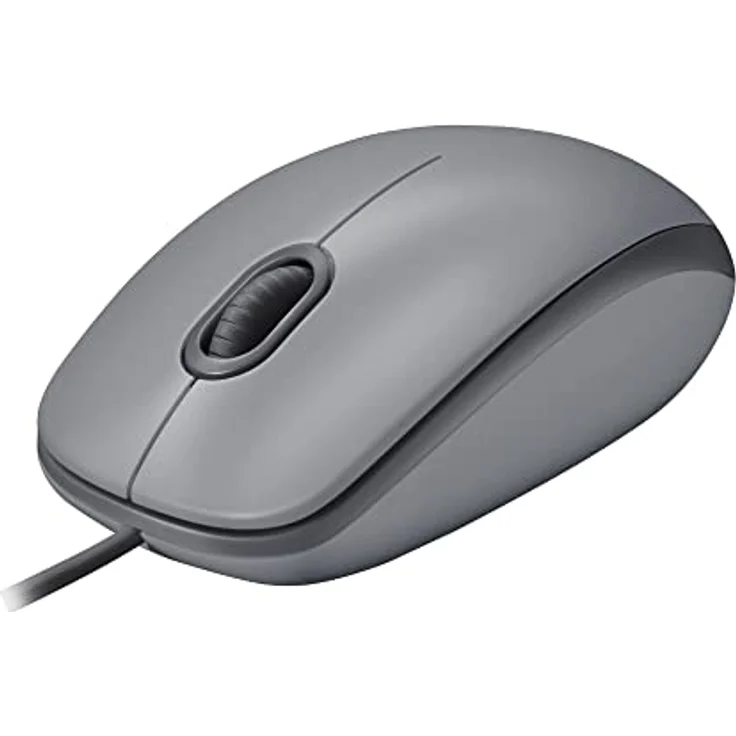 Logitech M110 Kabelgebundene USB-Maus, geräuschlose Tasten, komfortables Design in voller Größe, beidhändig bedienbar PC / Mac / Laptop - Grau – Bild 1