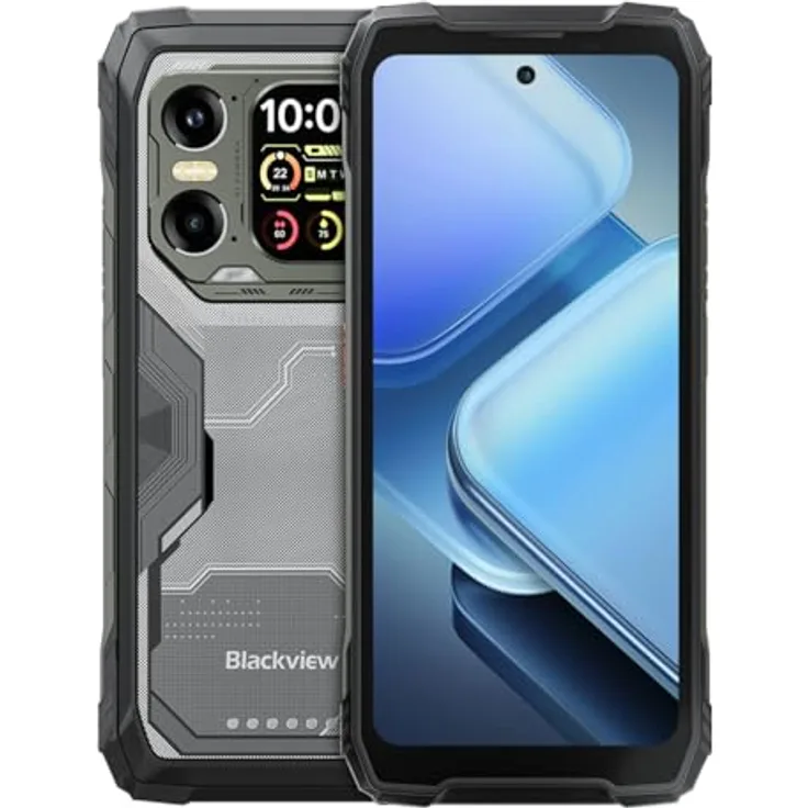 Blackview XPLORE 1 5G Rugged Smartphone, 20 000 mAh Akku, 48GB + 512GB (erweiterbar bis 2TB), 6,78″ FHD+ 120Hz Dual-Display, 64+50MP + 20MP Nacht-Vision, IP68/IP69K/MIL-STD-810H, Schwarz