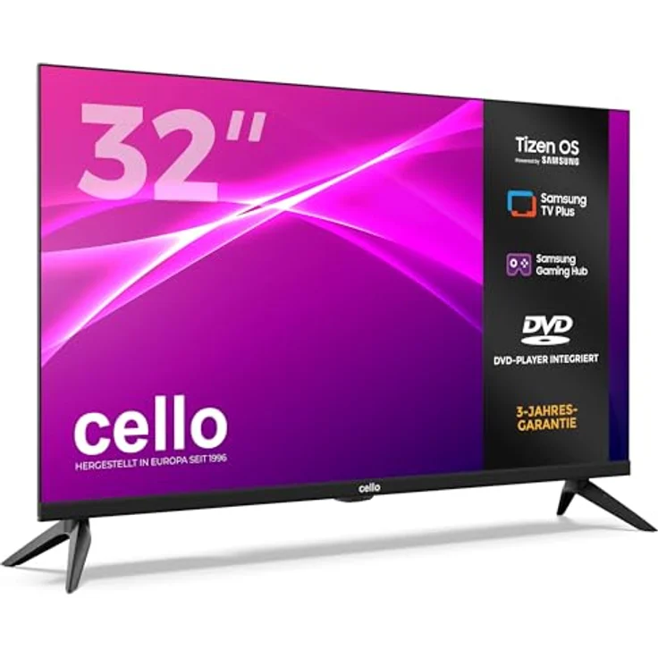 Cello C3226TZF, 32 Zoll Full HD Smart LED TV mit DVD-Player, Tizen OS, WLAN, Triple Tuner, ideal für Wohnzimmer & Kinderzimmer – Bild 2