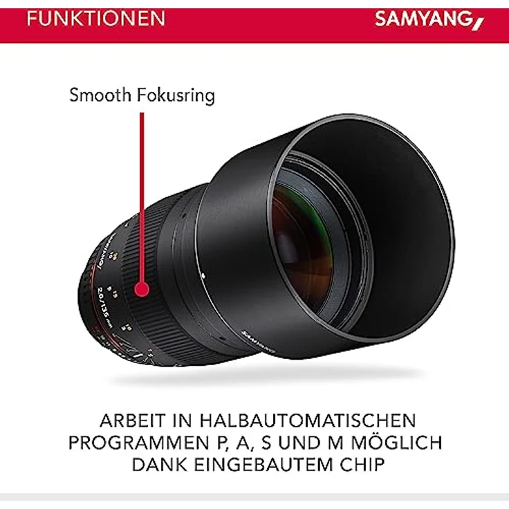 Samyang 135mm F2.0 Objektiv für Anschluss Nikon AE – Bild 3