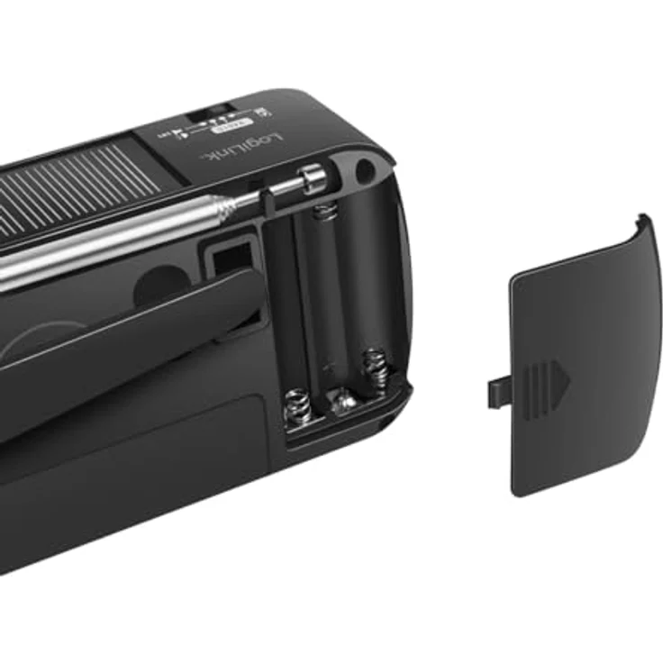 LogiLink Notfallradio 4-in-1, AM/FM, Handkurbel, Solarpanel, Powerbank-Funktion, LED-Taschenlampe, 1200 mAh Akku – Bild 9