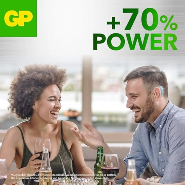 GP Batteries ZA10, 6er Pack Zink-Luft Knopfzellen für Hörgeräte, 1,45 V, Gelb – Bild 4