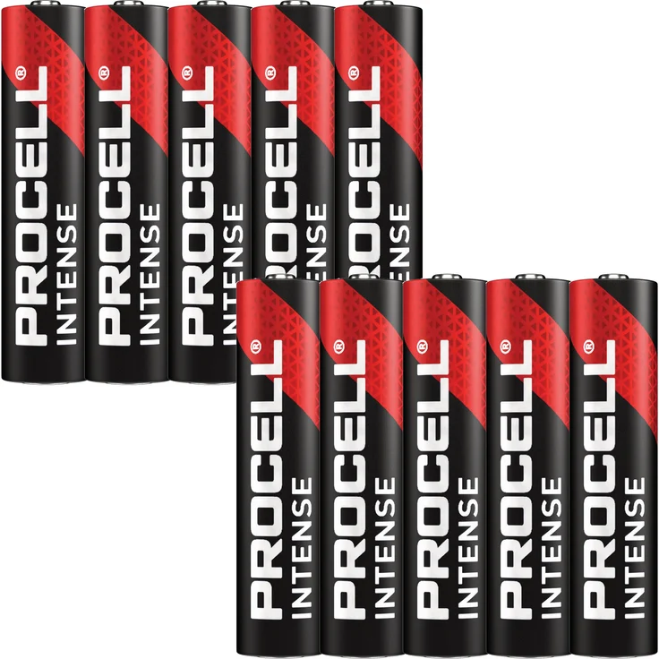 Duracell Procell Intense Alkaline AAA Micro LR03, 10er Pack für energieintensive Geräte, grau/rot
