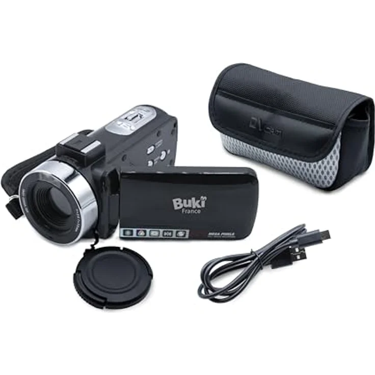 Buki PV09, digitaler Camcorder mit 16-fach Zoom, HD-Farbbildschirm und 16 GB SD-Karte, kompakt und leicht, inkl. Aufhellblitz und Webcam-Funktion – Bild 3