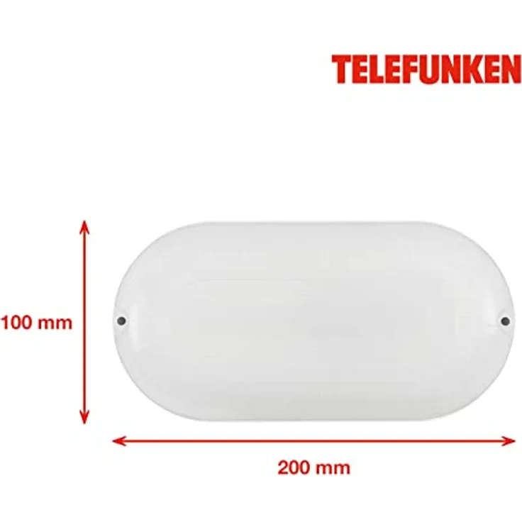Telefunken - Led Wandleuchte Innen, Led Deckenlampe, Werkstatt, Keller, Garage, Neutralweißes Licht, 15 W, 1550 Lm, 20 cm, Weiß – Bild 5