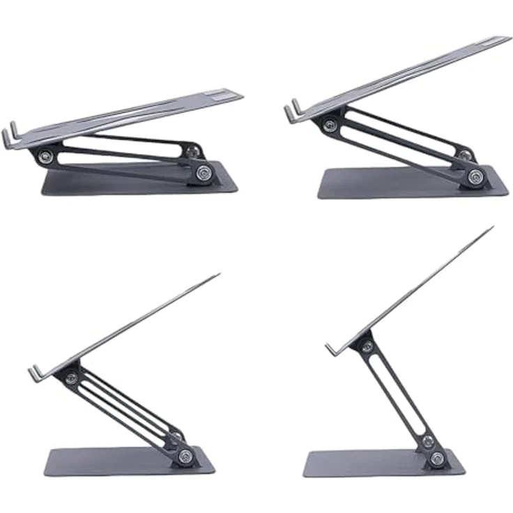 Media-Tech Ergonomischer Laptop-Ständer 10-17 Zoll, Höhenverstellbar & klappbar, Stabiler Aluminium- und Karbonstahl Notebookhalter mit rutschfesten Füßen – Bild 3
