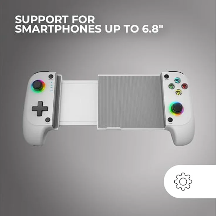 Mars Gaming MGP-X, Kabelloser Gaming Controller mit Dual-Vibration und RGB-Beleuchtung, Weiss, kompatibel mit PS4, PS5, Switch, PC, Android, iOS – Bild 3