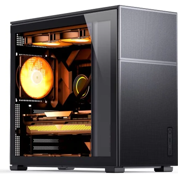 Jonsbo D41 Mesh ATX Gehäuse, gehärtetes Glas - schwarz