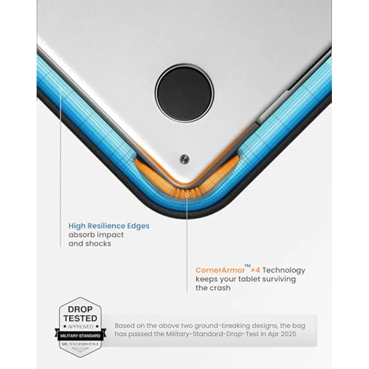 tomtoc 360° Laptoptasche für 15,6 Zoll Acer, ASUS, Dell, HP, Lenovo, Wasserabweisend, Rundumschutz mit CornerArmor-Technologie, Schwarz – Bild 3