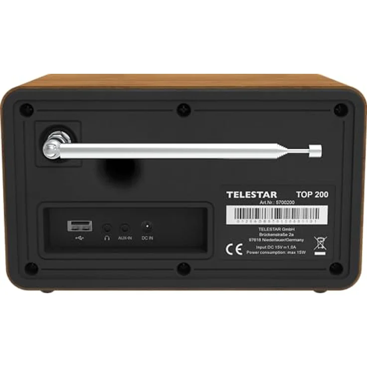 Telestar TELESTAR TOP 200 - DAB+/Internetradio mit Bluetooth, USB-Aufnahme, Notfallwarnsystem, Holzdesign – Bild 3