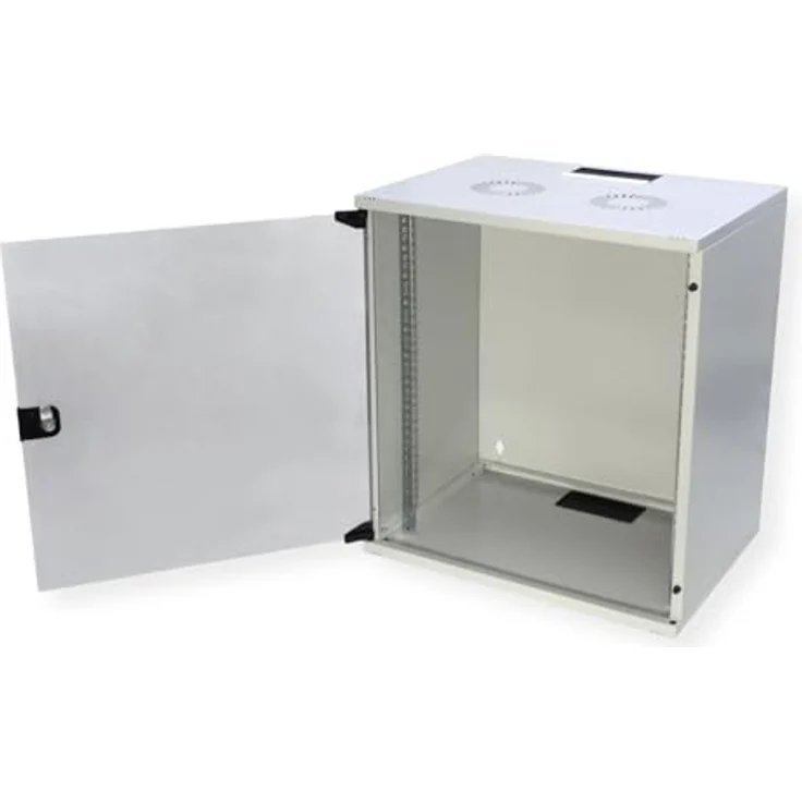 ROLINE 19-Zoll Wandgehäuse Basic 12 HE, 540x400 BxT Bausatz grau, mit Vollglastür und verstellbaren Profilschienen – Bild 5
