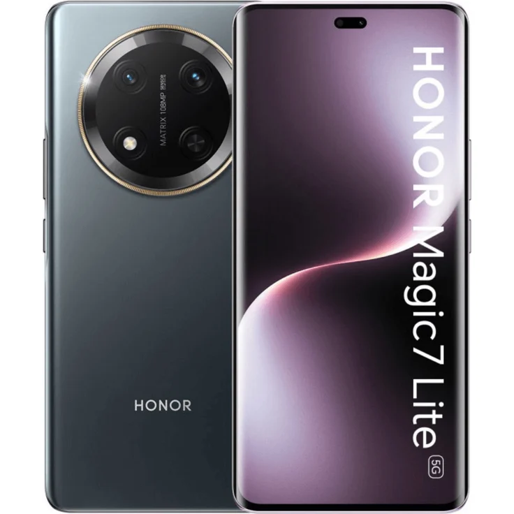 Honor Magic7 Lite 5G Dual Sim 8/256 GB Titanschwarzes Smartphone mit wasserabweisender Struktur und SuperCharge-Ladegerät