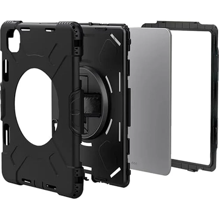 EIGER Eiger Peak 500m Case iPad Pro 11 (2024) schwarz - Stoßfestes Design, 360° drehbarer Ständer, Handschlaufe – Bild 2