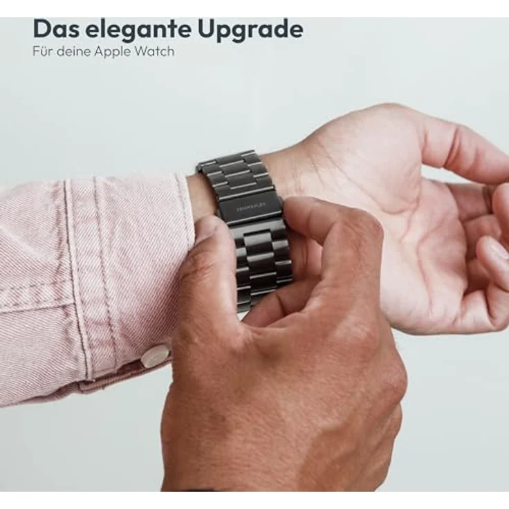VONMÄHLEN Link Bracelet, Edelstahlarmband für Apple Watch in Granite Gray, 44 | 45 | 46 | 49mm, aus Titan Grad 2 mit elegantem Design und schneller Anpassungsmöglichkeit – Bild 5