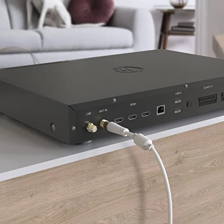 Hama Antennen-Anschlusskabel, Koax-Stecker zu Koax-Kupplung, 1,5 m, Weiß, 100 dB, vergoldete Kontakte – Bild 6