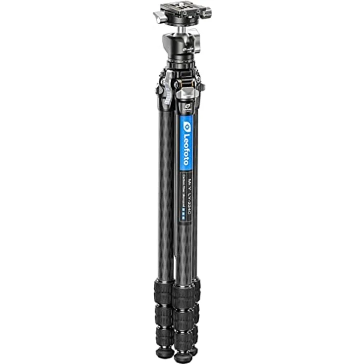 Leofoto Carbon-Dreibeinstativ LY-224C Mr.Y + Ballhead LH-25 R Black – Bild 1