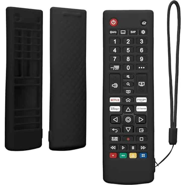 kwmobile Hülle für LG Smart TV AKB, Silikon Case in Schwarz, rutschfest und reißfest, flexibles Schutzcover für Fernbedienung – Bild 1