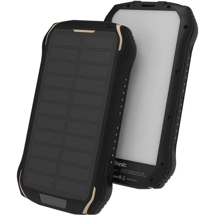 VINNIC SACA PEAK Solar Powerbank 10.000mAh IP65 1xUSB-C, 2xUSB-A Powerbank, Schwarz