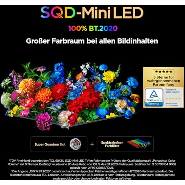 TCL 85C8L SQD-Mini LED TV, 85 Zoll UHD 4K Smart TV mit flacher Bauweise – Bild 5
