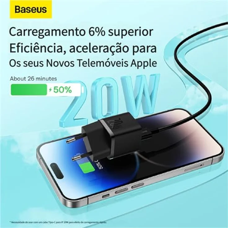 Baseus Gan5 Schnellladegerät 20W, Schwarz, kompakt und leistungsstark für optimales Schnellladen – Bild 5