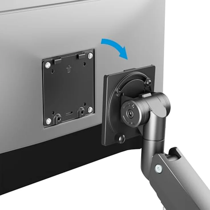 Manhattan Tischhalterung für Monitor bis 57", mit USB-Ports, Gasdruckfeder, Traglast bis 27 kg, Aluminium, Schwarz – Bild 4