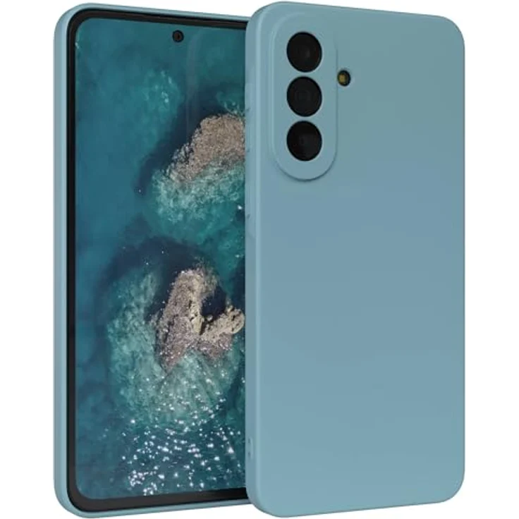 EAZY CASE Silikonhülle für Galaxy A37, stoßfestes TPU Case mit Kameraschutz, matt in Blaugrün, dünn und kratzresistent – Bild 1