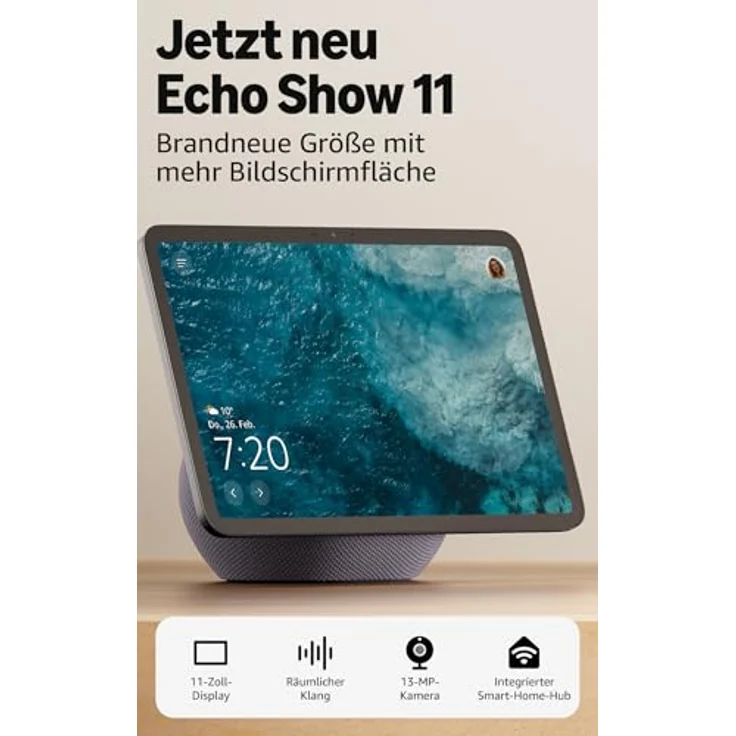 AMAZON Echo Show 11 (2025 Release), Smart Speaker mit 11-Zoll Full-HD Display, AZ3 Pro-Chip, 3D-Audio und krystal-klaren Videoanrufen, Graphite – Bild 6