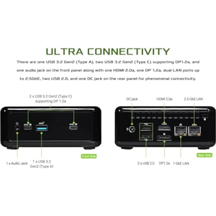 ASRock 4x4 BOX-5400U/EU/AI, AMD Ryzen 5400U Mini PC, 64 GB DDR4, Quad-Display Unterstützung, Barebone mit Lüfter – Bild 4