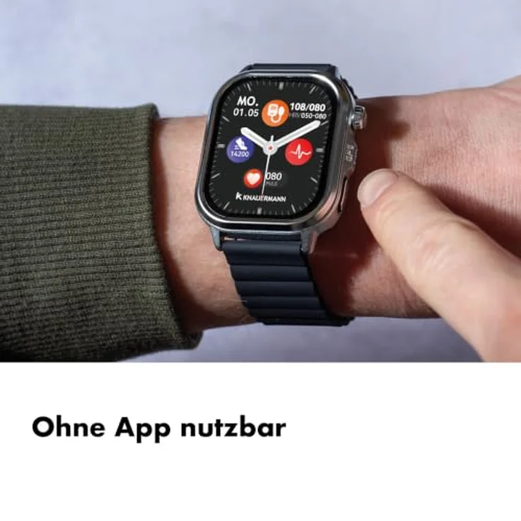 Knauermann PRO 4 Ultra Gesundheitsuhr, 1,95 Zoll AMOLED Display, integriertes GPS, langanhaltende Akkulaufzeit bis 25 Tage, Milanaiseband – Bild 10