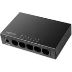 LogiLink Professional 5-Port Gigabit Desktop Netzwerk Switch, Metallgehäuse, lüfterloses Design, geringer Stromverbrauch