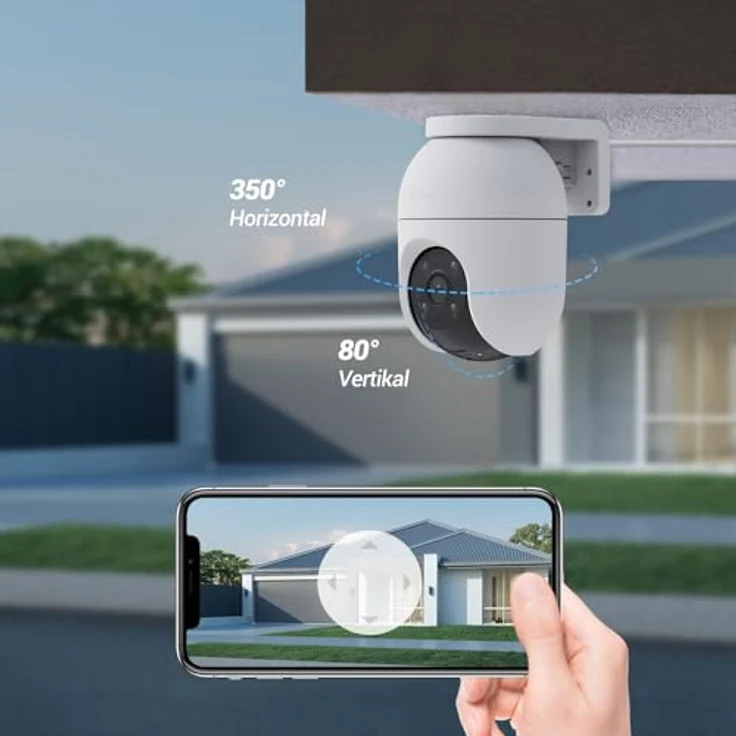 EZVIZ C8c 3K Pan&Tilt WLAN Kamera, Outdoor Überwachungskamera mit Personen-/Fahrzeugerkennung, 5MP, Zwei-Wege-Audio, Automatische Verfolgung, Farbnachtsicht, wetterfest, H.265-Videotechnologie – Bild 4