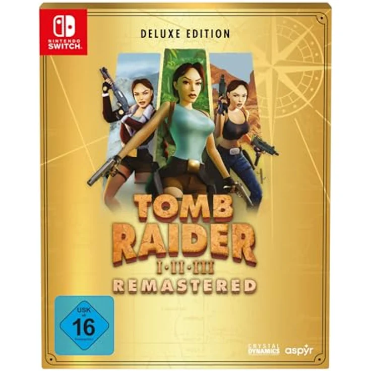 Aspyr Tomb Raider 1-3 Remastered Starring Lara Croft Deluxe Edition - Switch, Steelbook, Erkundungskartenbuch, Soundtrack und Musik-CD, Sammlerbox – Bild 1