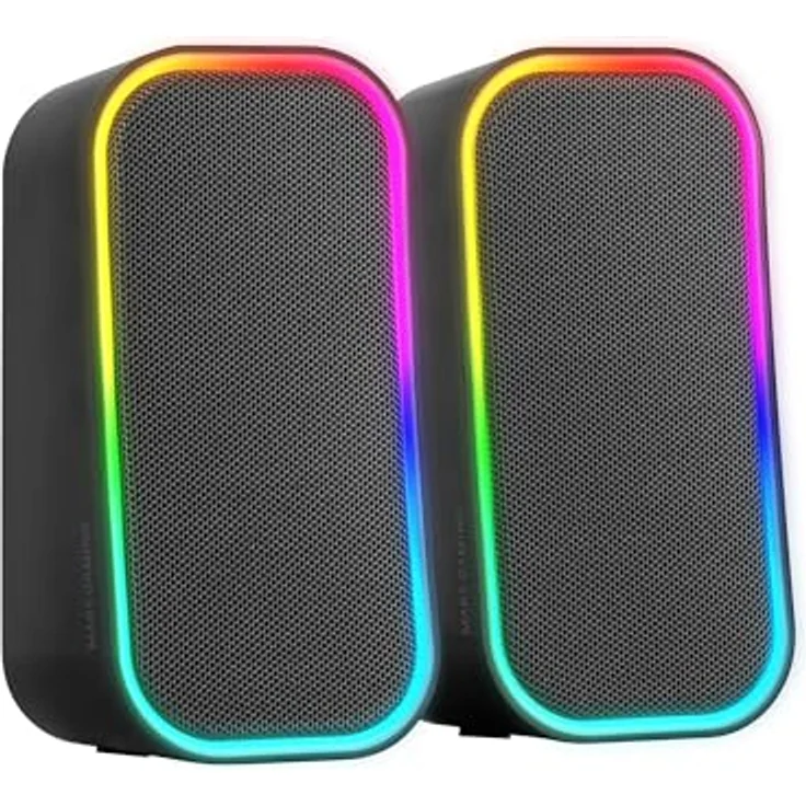 Mars Gaming MS-OM, 20W Gaming-Lautsprecher mit RGB-Beleuchtung, Bluetooth 5.3 und AUX-IN, benutzerdefinierter DSP-Chip, universelle Kompatibilität, schwarz – Bild 1