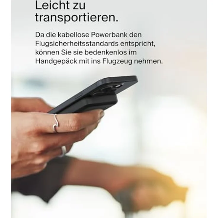 Belkin BoostCharge Pro, kabellose Powerbank 5000mAh mit Qi2, MagSafe-kompatibel, integrierter Ständer, passend für iPhone 16, 15, 14, 13, 12 – Schwarz – Bild 4