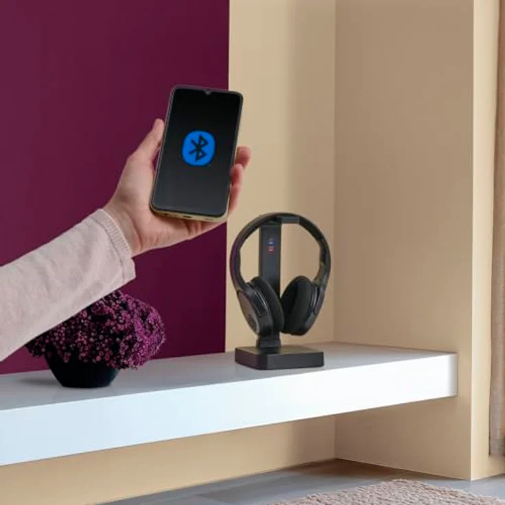 Hama TV Kopfhörer Over-Ear mit 2,4 GHz Funkstation und Bluetooth, Lautstärkeregler, geschlossene Bauweise – Bild 7