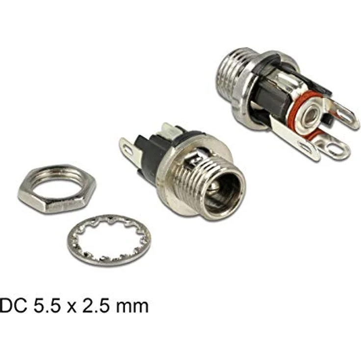 DeLOCK DC Einbaubuchse 5,5 x 2,5 x 9,5 mm, Lötversion für Verkabelung, max. 3 A, PBT Gehäuse – Bild 2