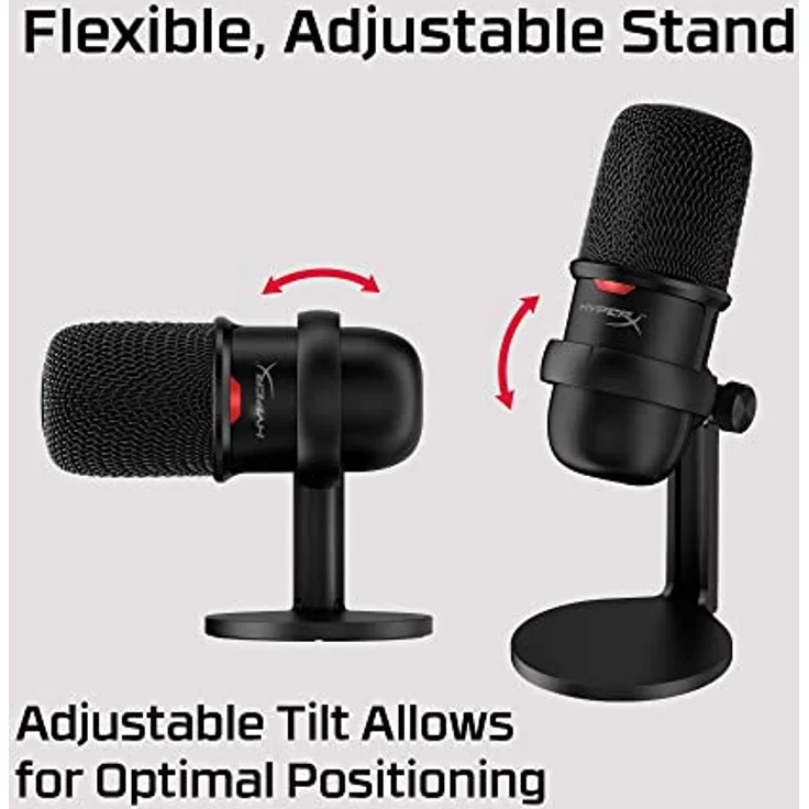 HyperX SoloCast - USB-Kondensator-Gaming-Mikrofon, für PC, PS5, PS4, und Mac, Tap-to-mute-Sensor, Nierencharakteristik, Gaming, Streaming, Podcasts, Twitch, YouTube, Discord – Bild 4