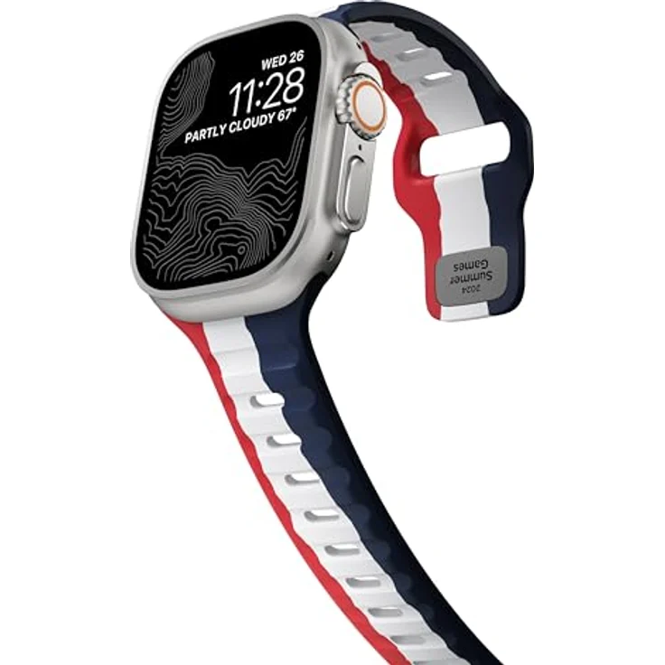 Nomad Smartwatch-Armband Sport Band 42/44/45/49mm Summer Games, atmungsaktives Fluorkautschuk Design in Paris inspiriert – Bild 9