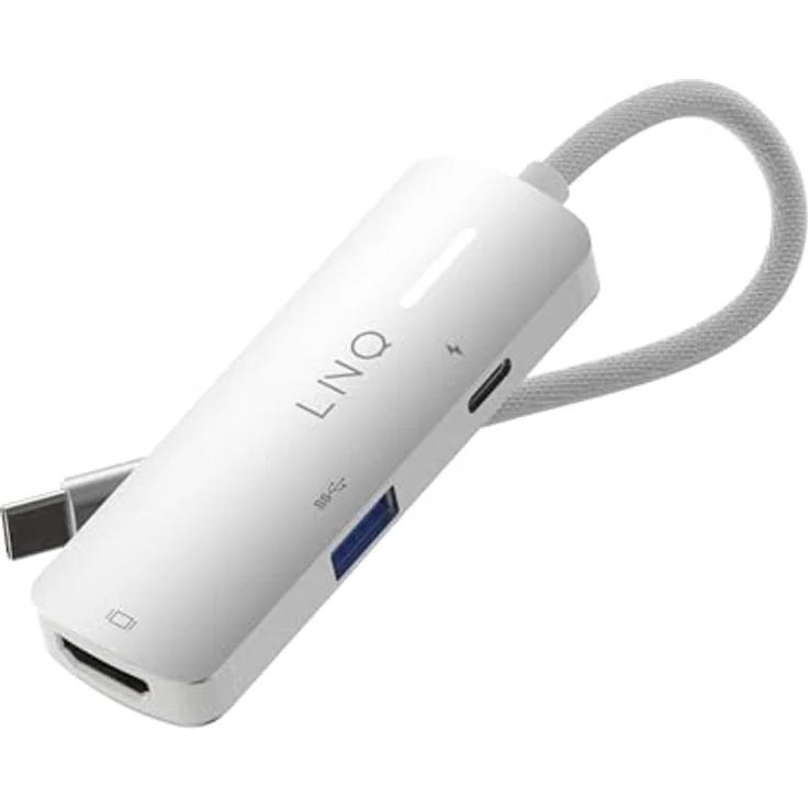 Linq LINQ 4K HDMI Adapter mit PD3.1 und USB-A, 1x HDMI 2.0, bis zu 4K/60Hz, 140 W Power Delivery, 5 Gbit/s USB 3.2 Gen 1 – Bild 1