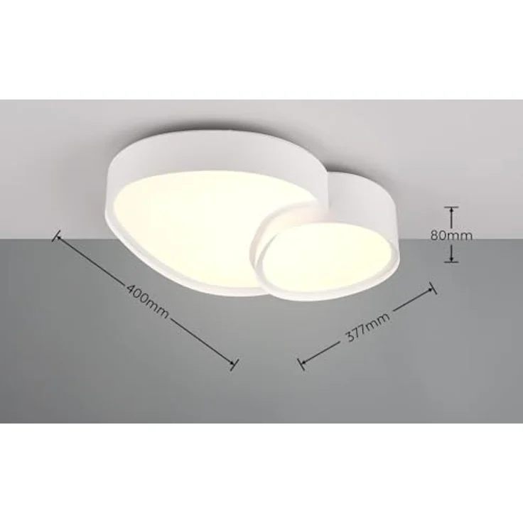 Trio Leuchten Deckenleuchte Rise 647510231, Metall Weiß matt, inkl. 21 Watt LED, Fernbedienung, Dimmbar, Lichtfarbe einstellbar – Bild 5
