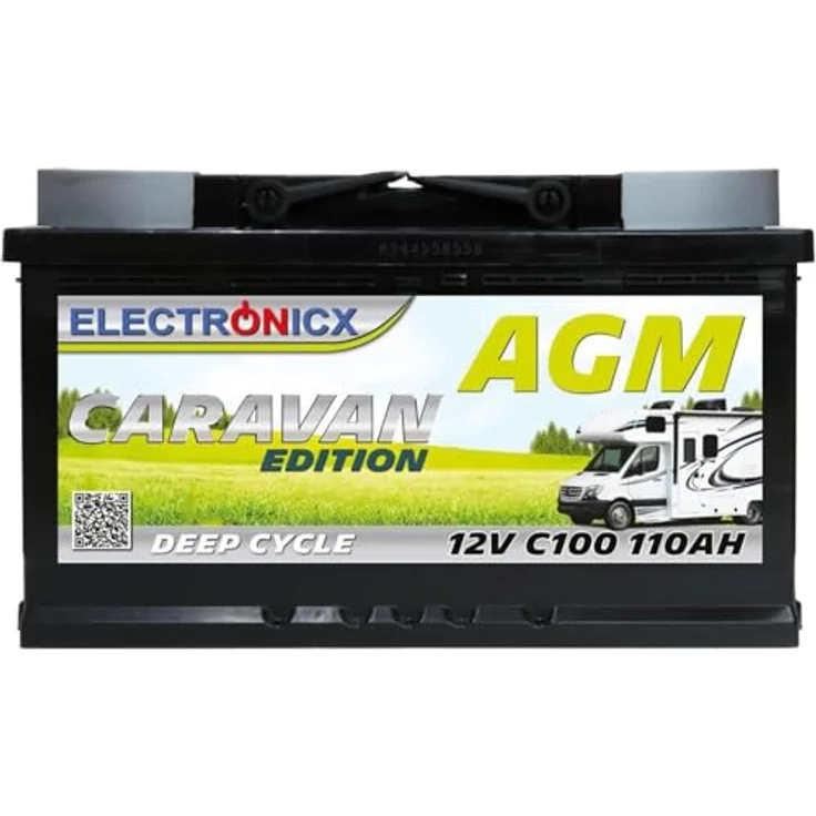 Electronicx Caravan Edition AGM Batterie 110AH, wartungsfreie 12V Versorgungsbatterie für Wohnmobile und Boote – Bild 1